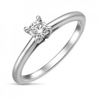 Помолвочное кольцо R01-SOL38-025-G2-М12710 из белого золота, гладкое