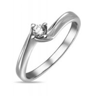 Помолвочное кольцо R01-SOL50-010-G2-М12713 из белого золота, гладкое